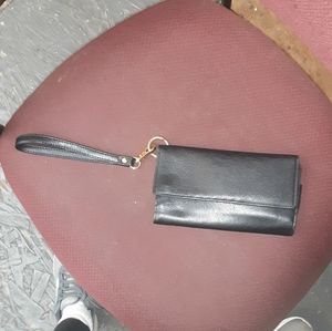 Black wristlet bag